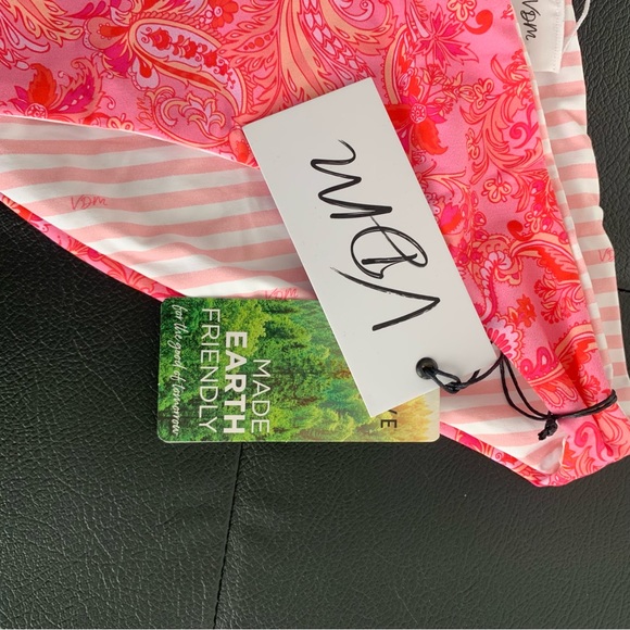 Revolve x VDM The Label Belinda Reversible Bikini Bottom Pink Stripe S - Picture 8 of 11